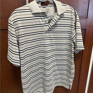 George Men's Striped Polo Shirt in Black and Cream
